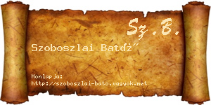 Szoboszlai Bató névjegykártya
